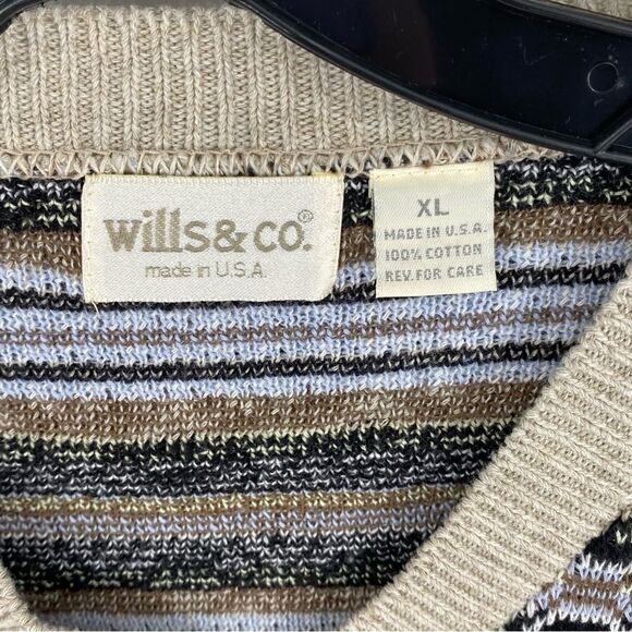 Wills & Co Men’s V Neck Knit Sweater size XL Cotton - Picture 2 of 3